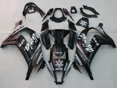 Carénages Moto Kawasaki ZX10R 2011-2015 - Noir Brillant Blanc Elf Neige Décalque Abordables
