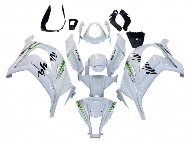 Carénages Moto Kawasaki ZX10R 2011-2015 - Blanc Vert Bande Noir Ninja Abordables