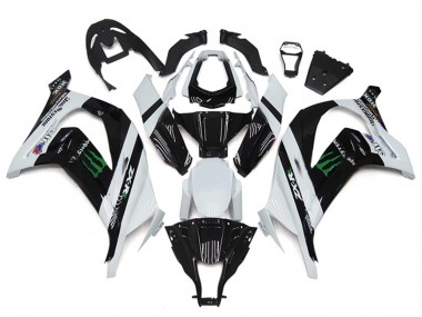 Carénages Moto Kawasaki ZX10R 2011-2015 - Blanc Noir Brillant Vert Monstre Abordables