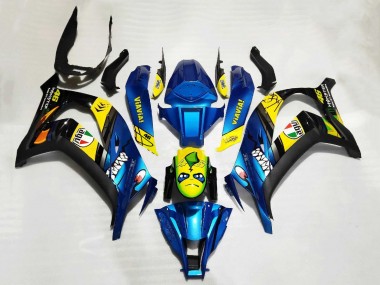 Carénages Moto Kawasaki ZX10R 2011-2015 - Bleu Jaune Noir Requin Abordables