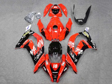 Carénages Moto Kawasaki ZX10R 2016-2020 - Rouge Noir Brillant Blanc Monstre 18 Abordables