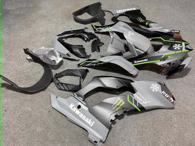 Carénages Moto Kawasaki ZX10R 2021-2025 - Gris Noir Mat Vert Blanc Elf Neige Monstre
