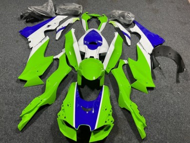 Carénages Moto Kawasaki ZX10R 2021-2025 - Blanc Vert Bleu Abordables