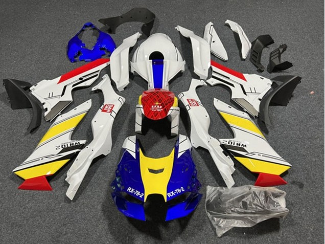 Carénages Moto Kawasaki ZX10R 2021-2025 - Blanc Bleu Rouge Jaune