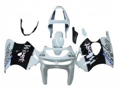 Carénages Moto Kawasaki ZX6R 1998-1999 - Blanc Noir West Mobil Abordables