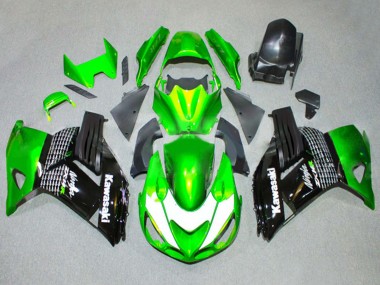 Carénages Moto Kawasaki ZX14R ZZR1400 2006-2011 - Vert Blanc Noir Brillant Abordables