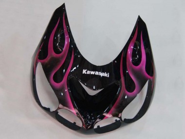 Carénages Moto Kawasaki ZX14R ZZR1400 2006-2011 - Noir Brillant Rouge Rose Flamme Abordables