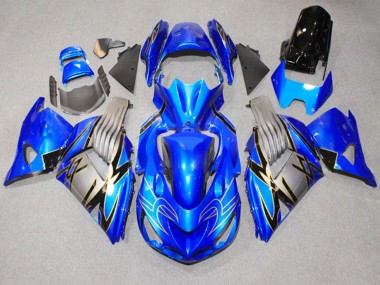 Carénages Moto Kawasaki ZX14R ZZR1400 2006-2011 - Bleu Gris Abordables
