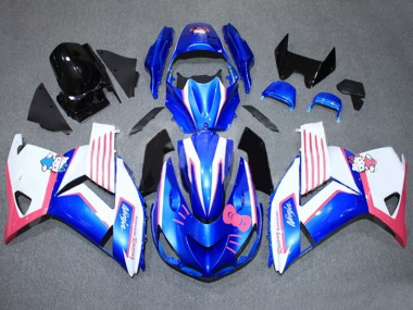 Carénages Moto Kawasaki ZX14R ZZR1400 2006-2011 - Bleu Blanc Rose Abordables