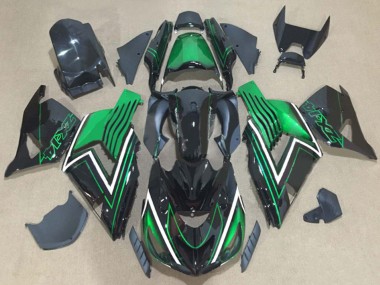 Kits Carénage Moto Kawasaki ZX14R ZZR1400 2006-2011 - Vert Noir Brillant Abordables