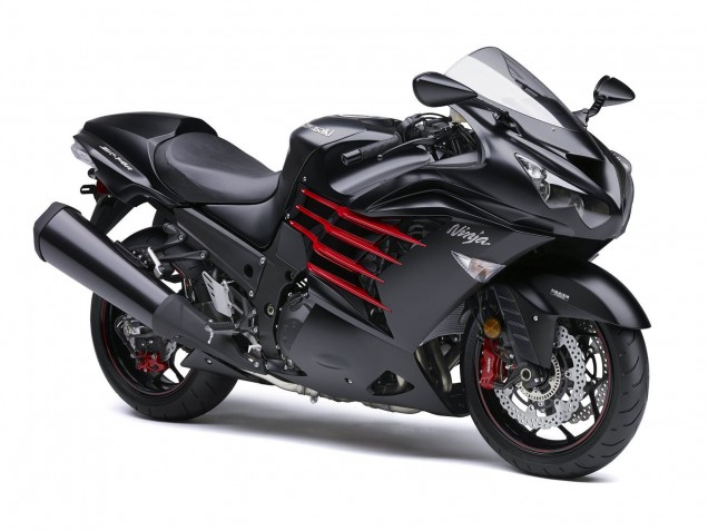 Carénages Moto Kawasaki ZX14R ZZR1400 2012-2024 - Noir Mat Rouge Blanc Ninja