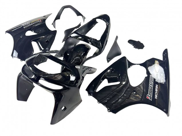 Carénages Moto Kawasaki ZX6R 1998-1999 - Noir Brillant Jaune Elf Bridgestone