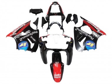 Carénages Moto Kawasaki ZX6R 2000-2002 - Noir Brillant Rouge Bleu Rouge PlayStation 2 Abordables