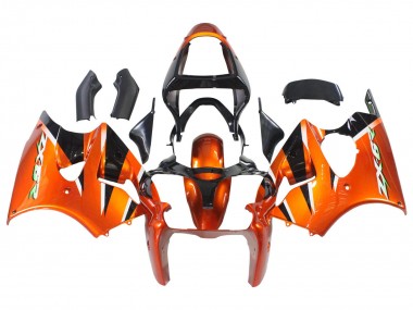 Carénages Moto Kawasaki ZX6R 2000-2002 - Orange Noir Abordables