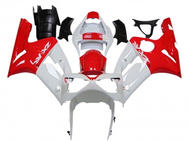 Carénages Moto Kawasaki ZX6R 2003-2004 - Blanc Rouge Abordables