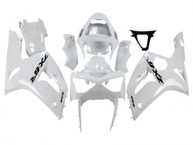 Carénages Moto Kawasaki ZX6R 2003-2004 - Blanc Noir Décalque Abordables