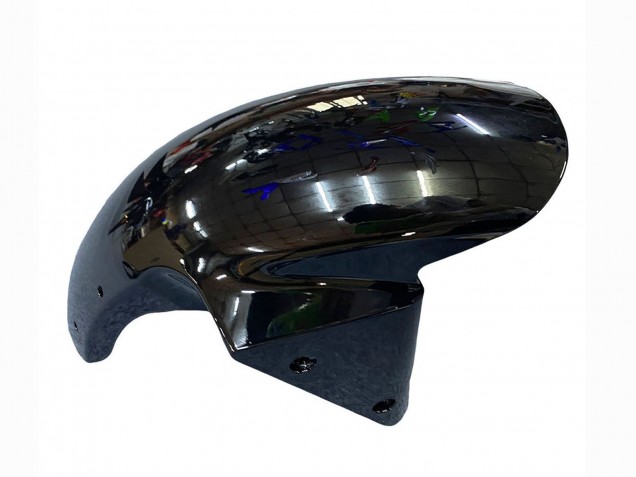 Carénages Moto Kawasaki ZX6R 2003-2004 - Noir Brillant Vert Flamme