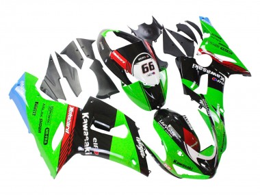 Carénages Moto Kawasaki ZX6R 2005-2006 - Vert Rouge Noir Elf 66 Abordables