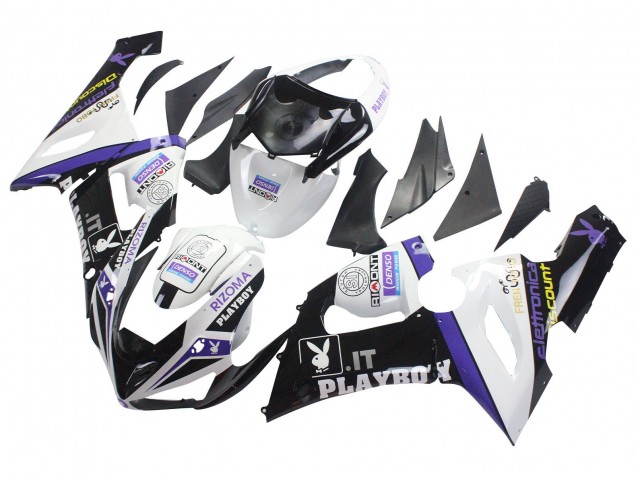 Carénages Moto Kawasaki ZX6R 2005-2006 - Blanc Violet Noir Rizoma Playboy DENSO