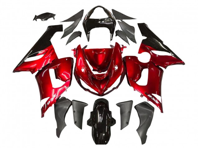 Carénages Moto Kawasaki ZX6R 2005-2006 - Rouge Noir