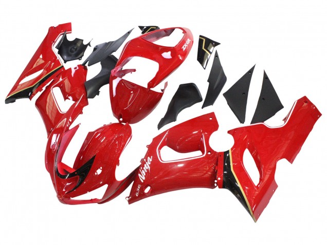 Carénages Moto Kawasaki ZX6R 2005-2006 - Rouge Jaune Noir