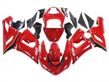 Carénages Moto Kawasaki ZX6R 2005-2006 - Rouge Jaune Noir Abordables