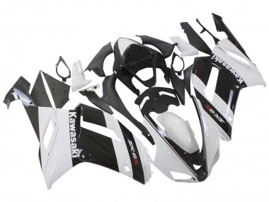 Carénage Moto Kawasaki ZX6R 2007-2008 - Blanc Noir Abordables