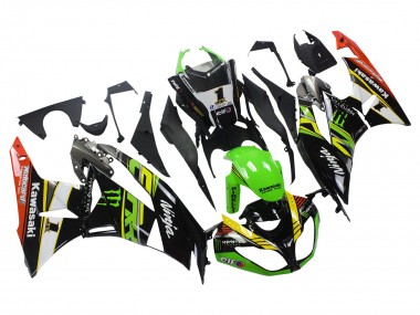 Carénages Moto Kawasaki ZX6R 2009-2012 - Vert Noir Brillant Jaune Blanc Rouge Elf Monstre Abordables