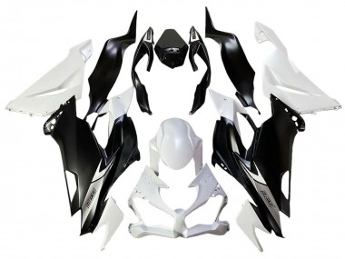 Kits Carénage Moto ABS Kawasaki ZX6R 2013-2018 - Blanc Noir Mat Abordables