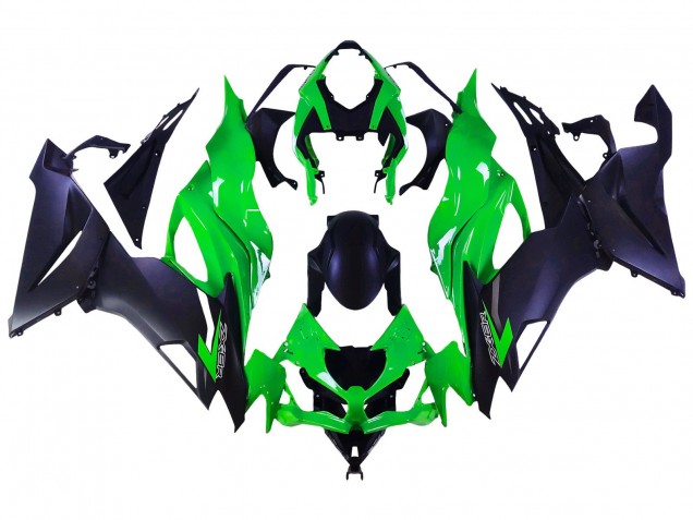 Carénages Moto Kawasaki ZX6R 2019-2022 - Vert Noir Mat