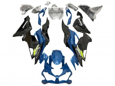 Carénages Moto Kawasaki ZX6R 2019-2022 - Bleu Jaune Blanc Noir Brillant Abordables