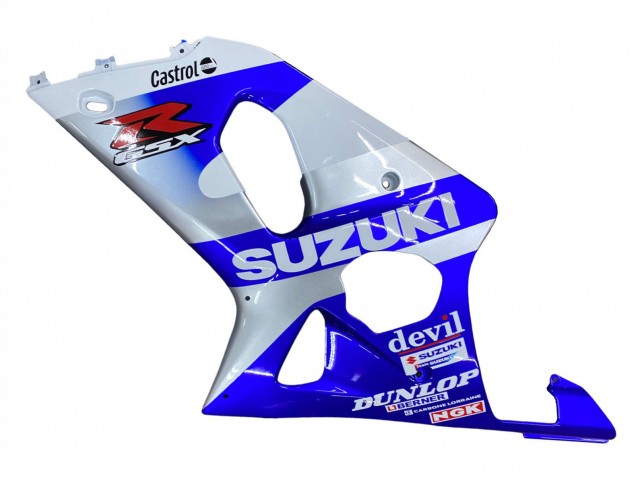 Carénages Moto Suzuki GSXR1000 2000-2002 - Bleu Blanc Argent Castrol Dunlop