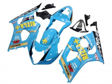 Carénages Moto Suzuki GSXR 1000 2003-2004 - Bleu Clair Jaune Noir Rizla Motul Abordables