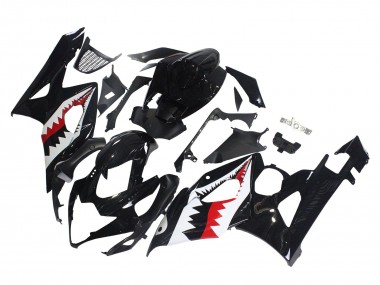 Carénages Moto Suzuki GSXR 1000 2005-2006 - Noir Brillant Rouge Blanc Requin Abordables