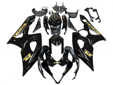 Carénages Moto Suzuki GSXR 1000 2005-2006 - Noir Brillant Or Décalque Abordables