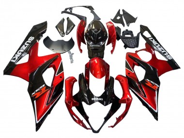 Carénages Moto Suzuki GSXR 1000 2005-2006 - Rouge Noir Brillant Abordables