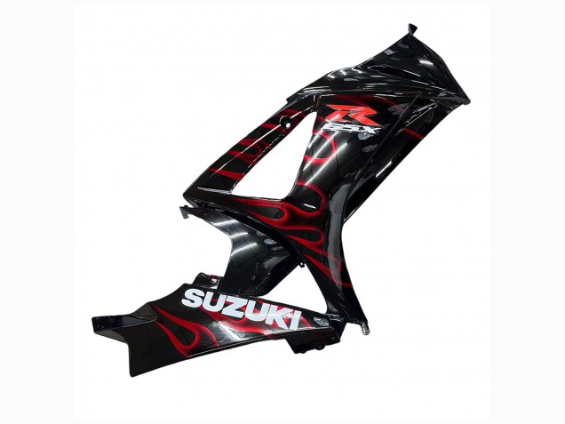 Carénages Moto Suzuki GSXR 1000 2007-2008 - Noir Rouge Flamme