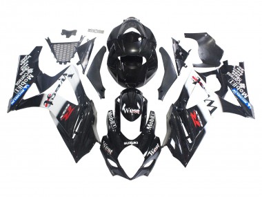 Carénages Moto Suzuki GSXR 1000 2007-2008 - Noir Brillant Blanc West Abordables