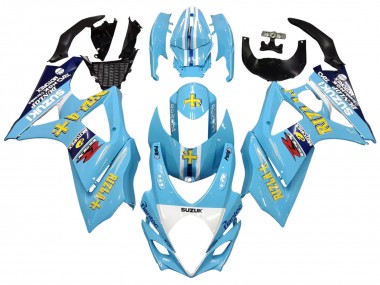 Carénages Moto Suzuki GSXR 1000 2007-2008 - Bleu Clair Jaune Noir Motul Rizla Abordables