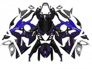 Carénage Moto Suzuki GSXR 1000 2007-2008 - Noir Brillant Bleu Flamme Abordables