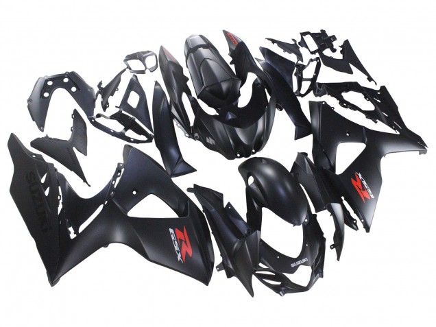 Carénages Moto Suzuki GSXR 1000 2007-2008 - Noir Mat Rouge Décalque