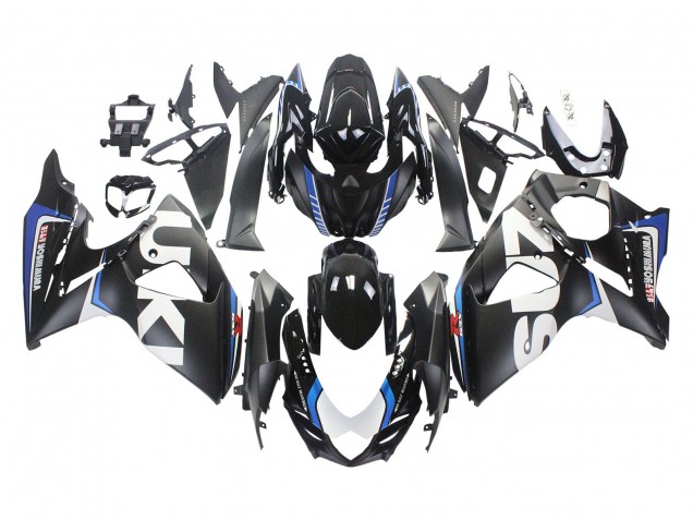 Carénages Moto Suzuki GSXR 1000 2009-2016 - Noir Mat Blanc Bleu
