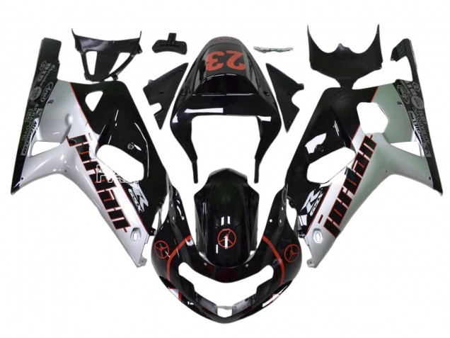 Carénages Moto Suzuki GSXR 1000 2009-2016 - Noir Brillant Blanc Rouge Jordan 23