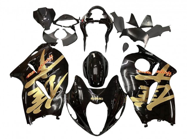 Carénages Moto Suzuki GSXR 1300 Hayabusa 1996-2007 - Noir Brillant Or Hayabusa