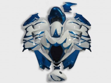 Carénages Moto Suzuki GSXR 1300 Hayabusa 1996-2007 - Blanc Bleu Foncé Abordables