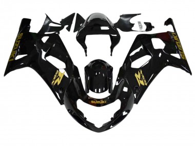 Carénages Moto Suzuki GSXR 600 / GSXR 750 2001-2003 - Noir Brillant Or Décalque Abordables