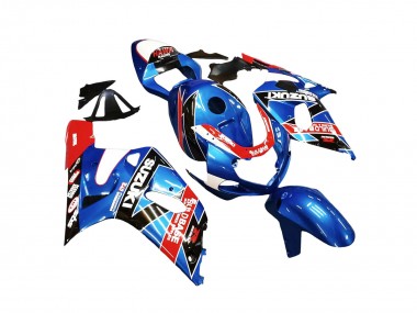 Carénages Moto Suzuki GSXR 600 / GSXR 750 2001-2003 - Bleu Rouge Courses Abordables