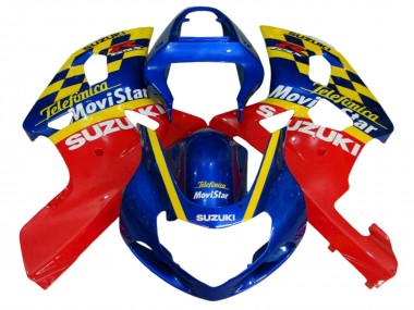 Carénages Moto Suzuki GSXR 600 / GSXR 750 2001-2003 - Bleu Rouge Jaune Abordables