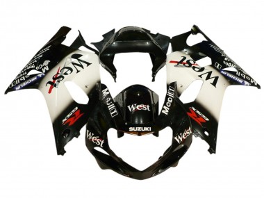 Carénages Moto Suzuki GSXR 600 / GSXR 750 2001-2003 - Noir Brillant Blanc West Rouge Abordables