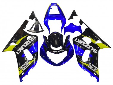 Carénages Moto Suzuki GSXR 600 / GSXR 750 2001-2003 - Bleu Jaune Noir Brillant Abordables